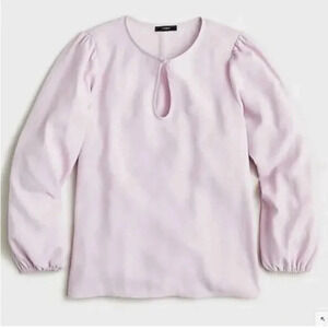 J. Crew Puff sleeve satin back crepe top in Pale Pink Size Small Tall NWT